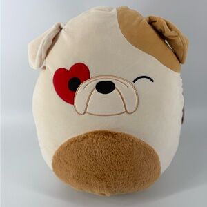 Squishmallows Brock Bulldog Heart Eye Large 17" Valentine's Day Plush Dog 2026